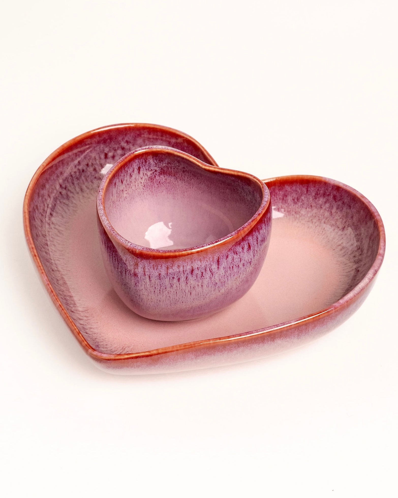 Amora Set Becher und Teller tief Rosa 2-teilig