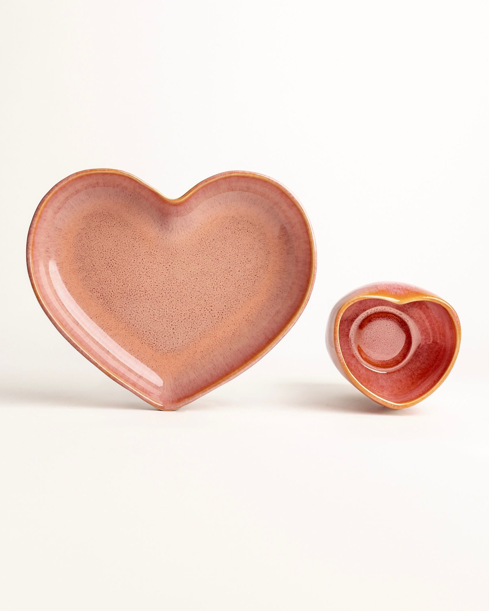 Amora Set Becher und Teller tief Coral 2-teilig