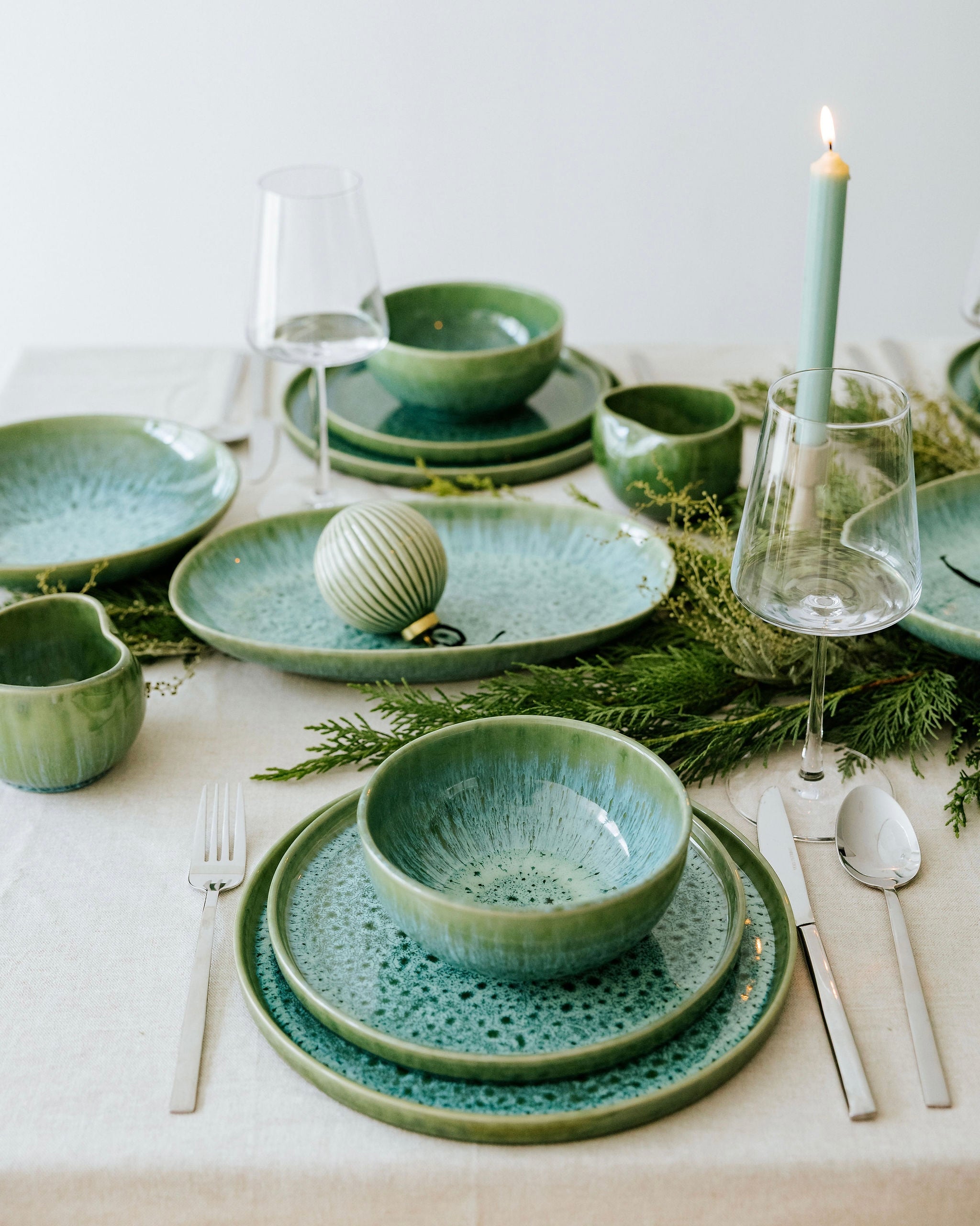 Madeira Geschirrset Amora Grün 18-teilig