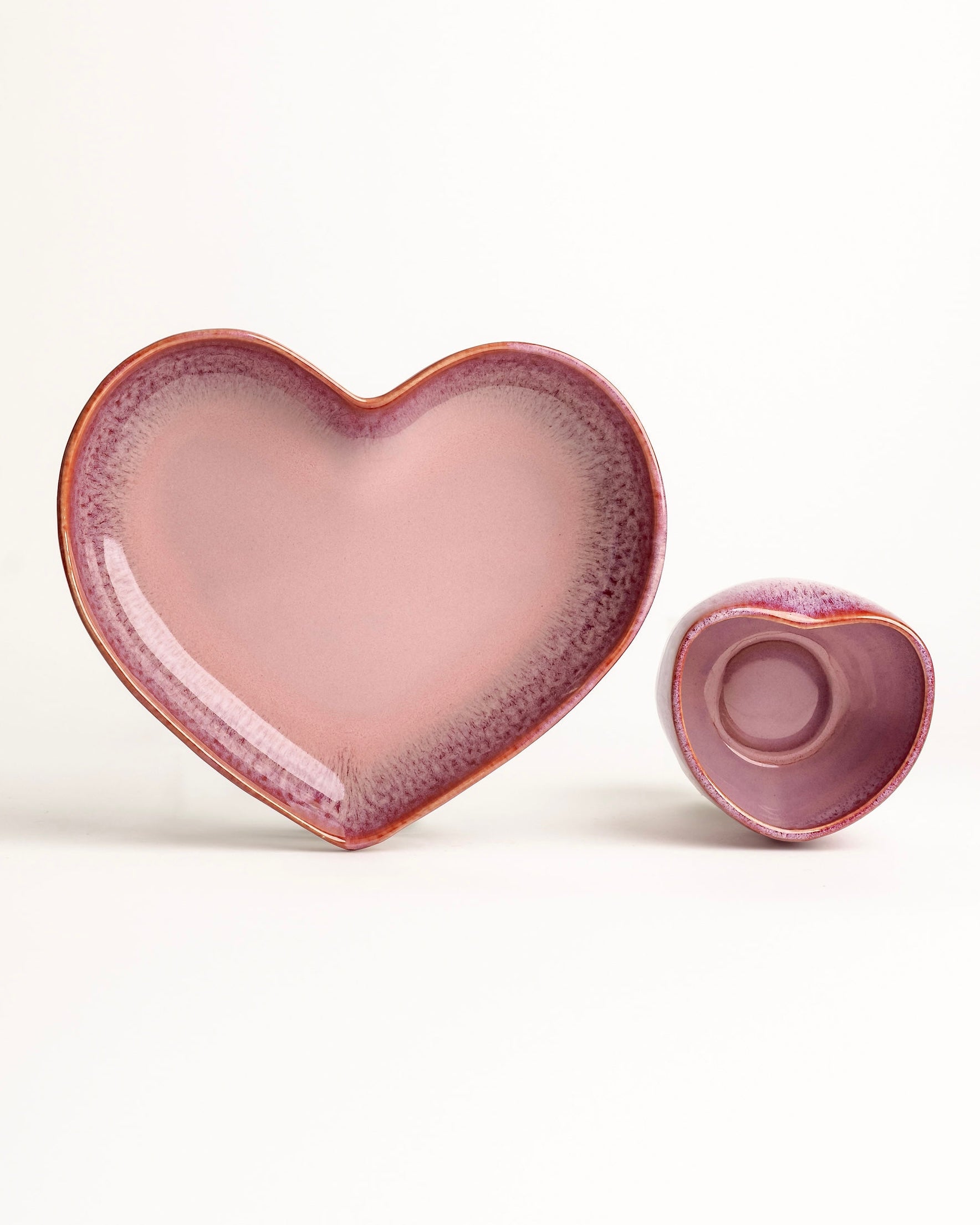 Amora Set Becher und Teller tief Rosa 2-teilig