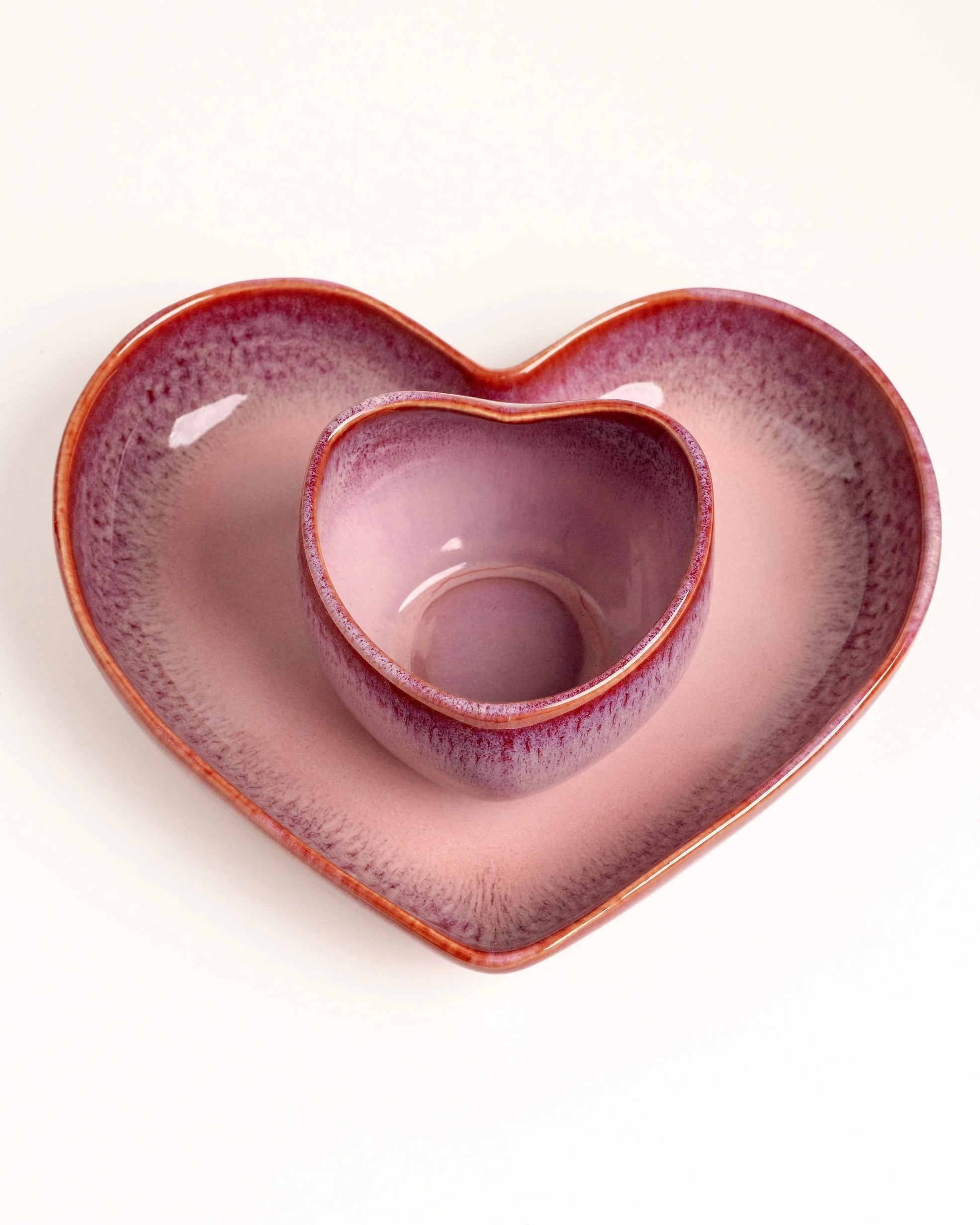 Amora Set Becher und Teller tief Rosa 2-teilig