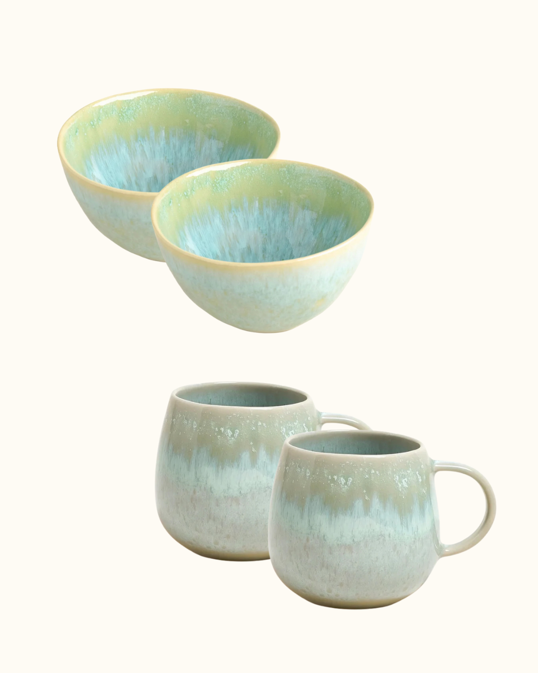 Évora Geschirrset Mint Grün 4-teilig