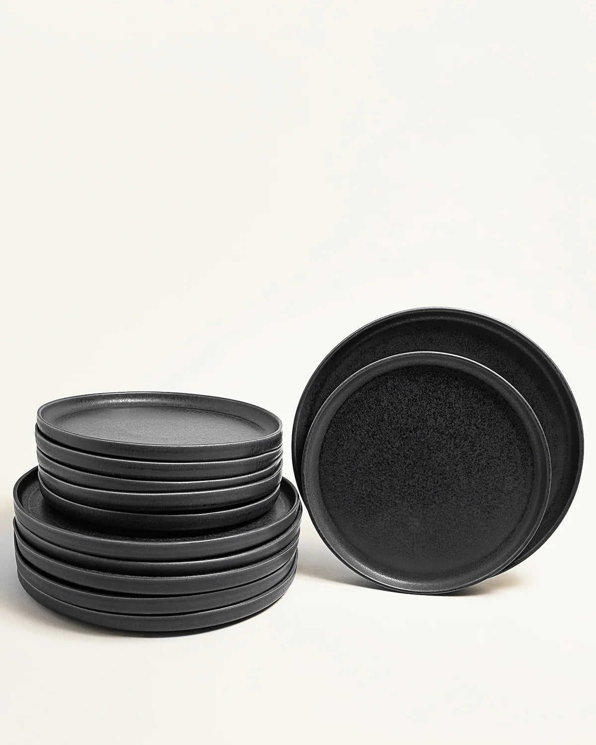 Faro Geschirrset mattes Schwarzblau 12-teilig