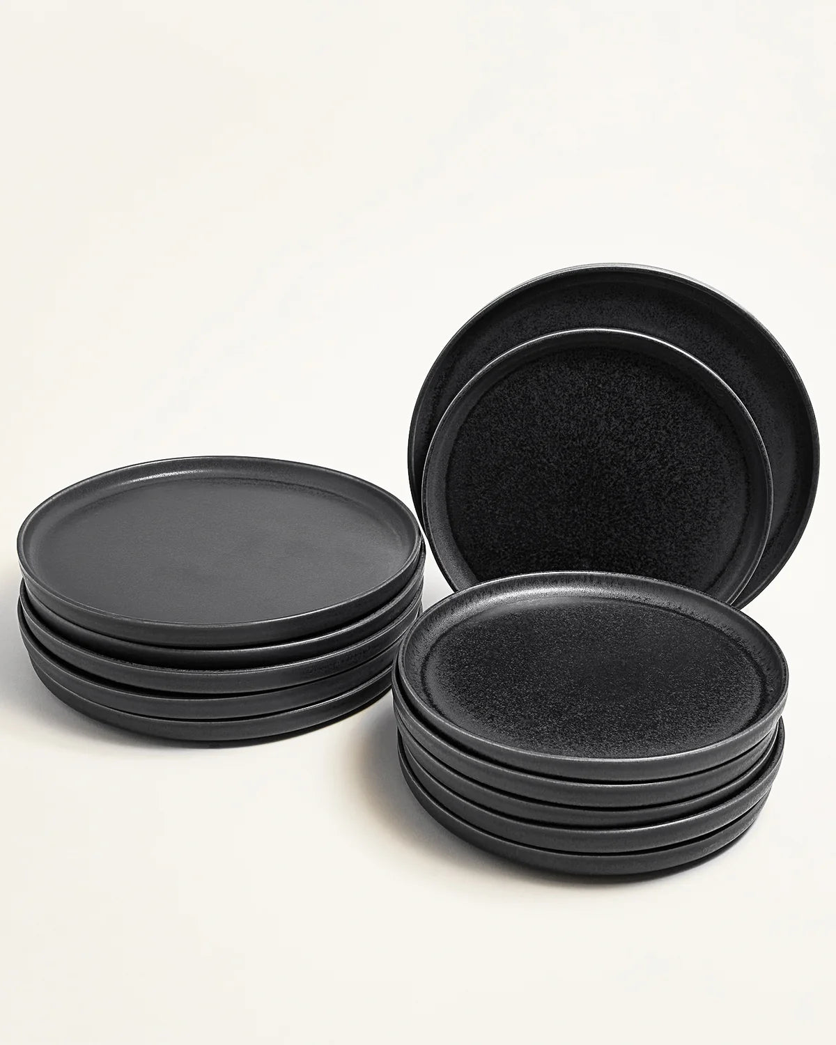 Faro Geschirrset mattes Schwarzblau 12-teilig