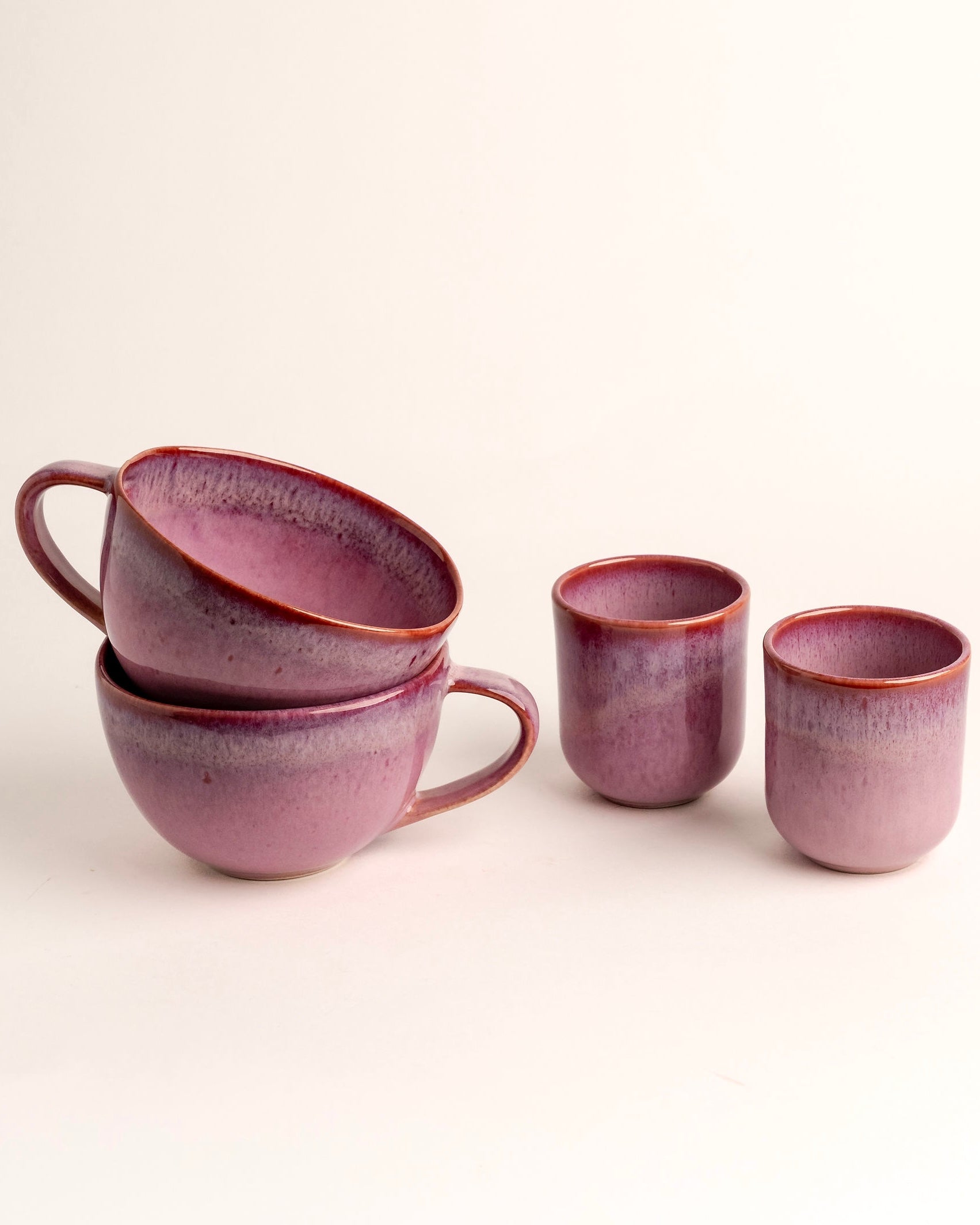 Tassen- und Becherset Noa Rosa 4-teilig