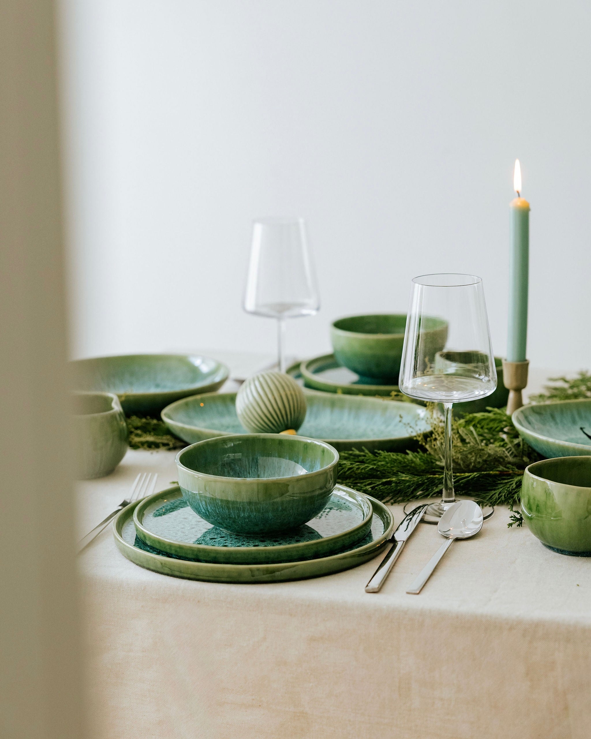 Madeira Geschirrset Amora Grün 18-teilig
