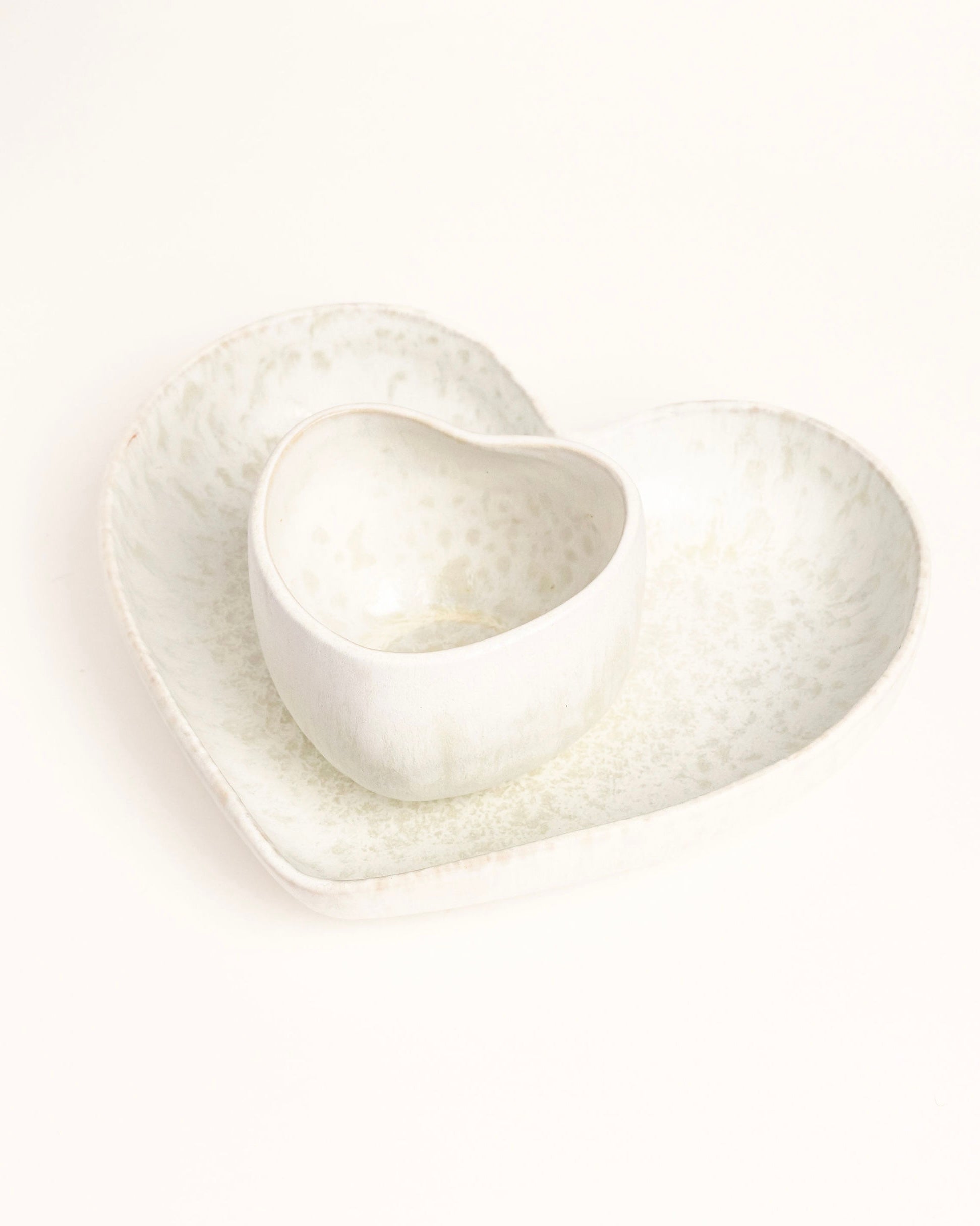 Amora Set Becher und Teller tief Mattweiss Creme 2-teilig