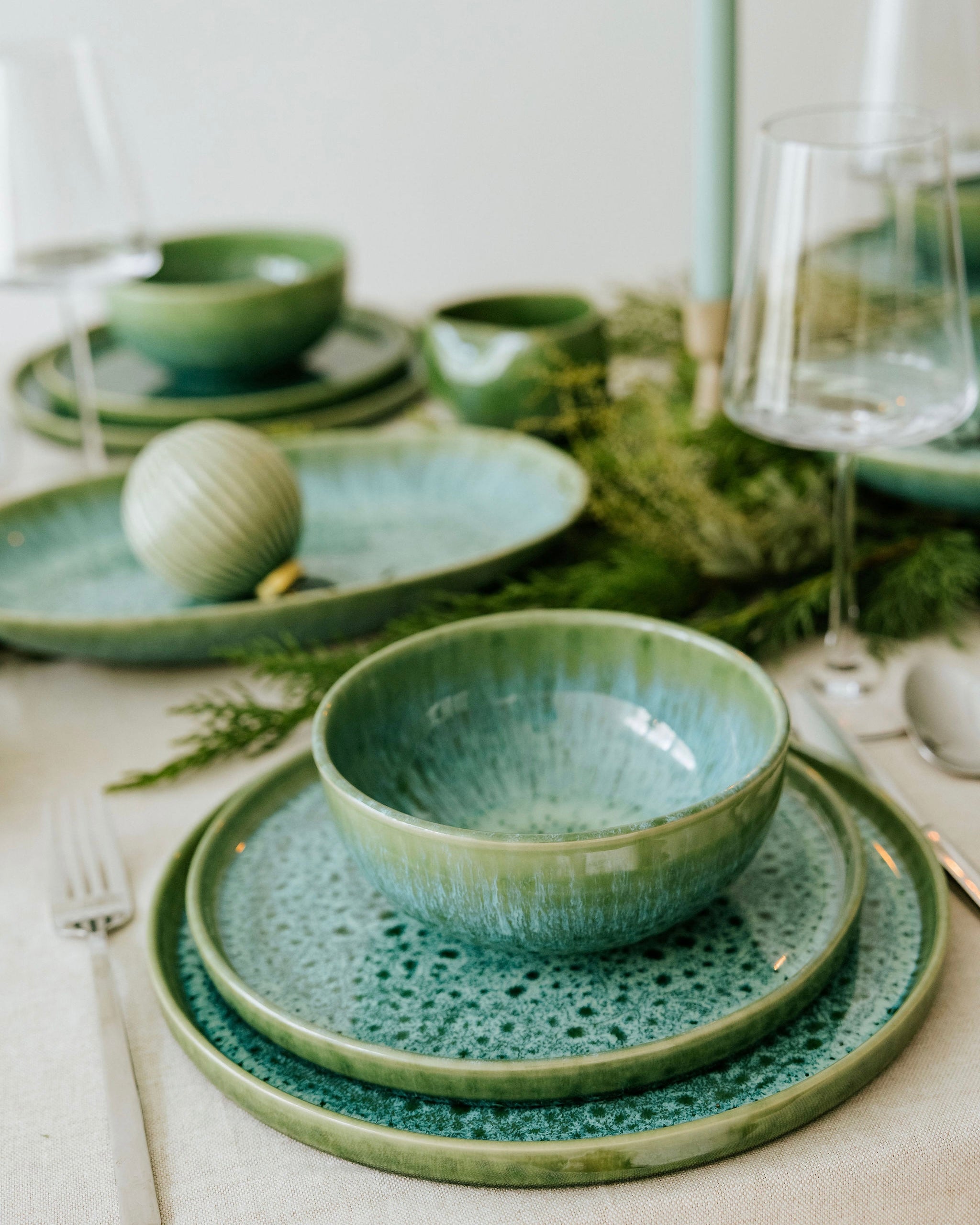 Madeira Geschirrset Amora Grün 18-teilig