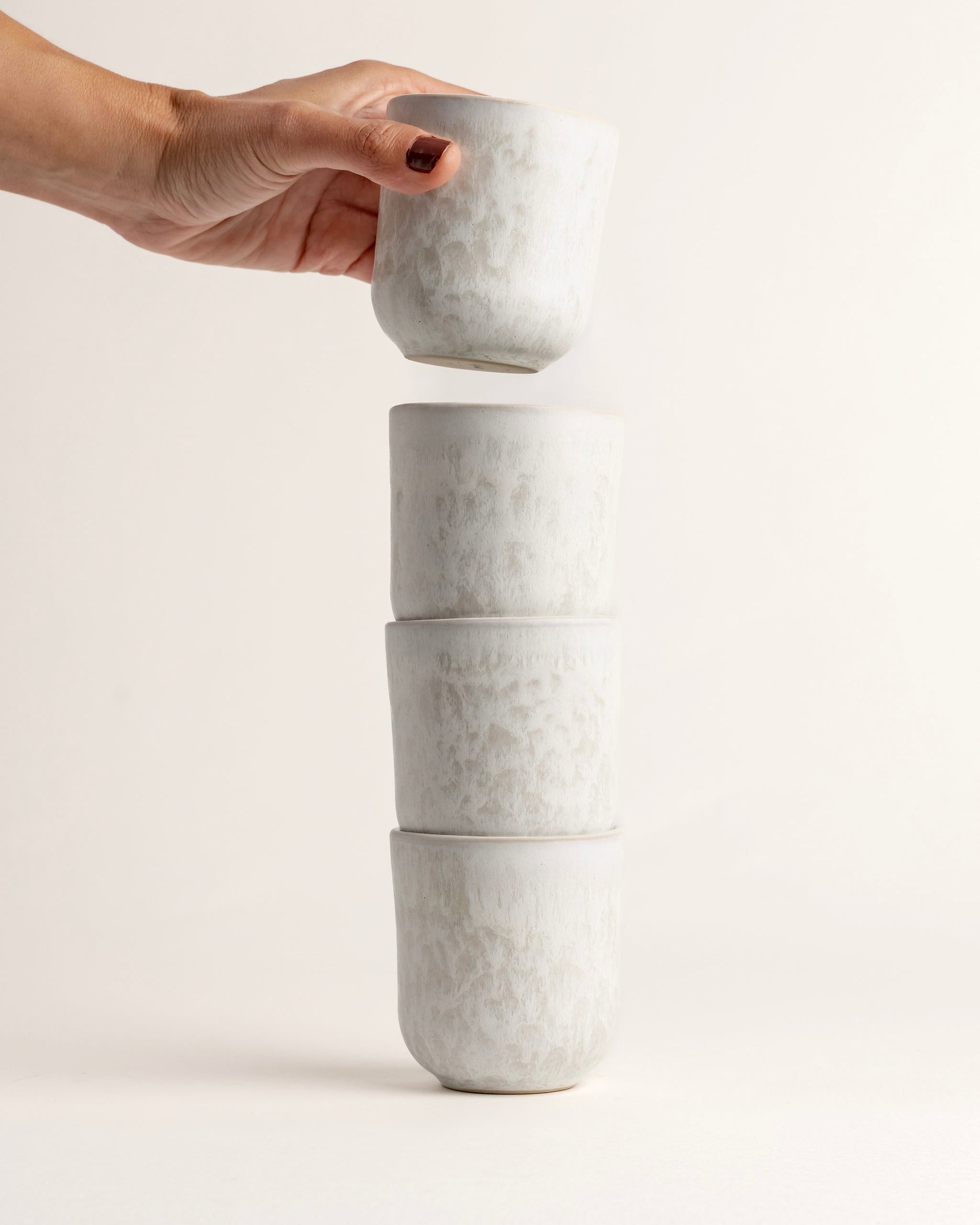 Noa Becher klein Mattweiß Creme