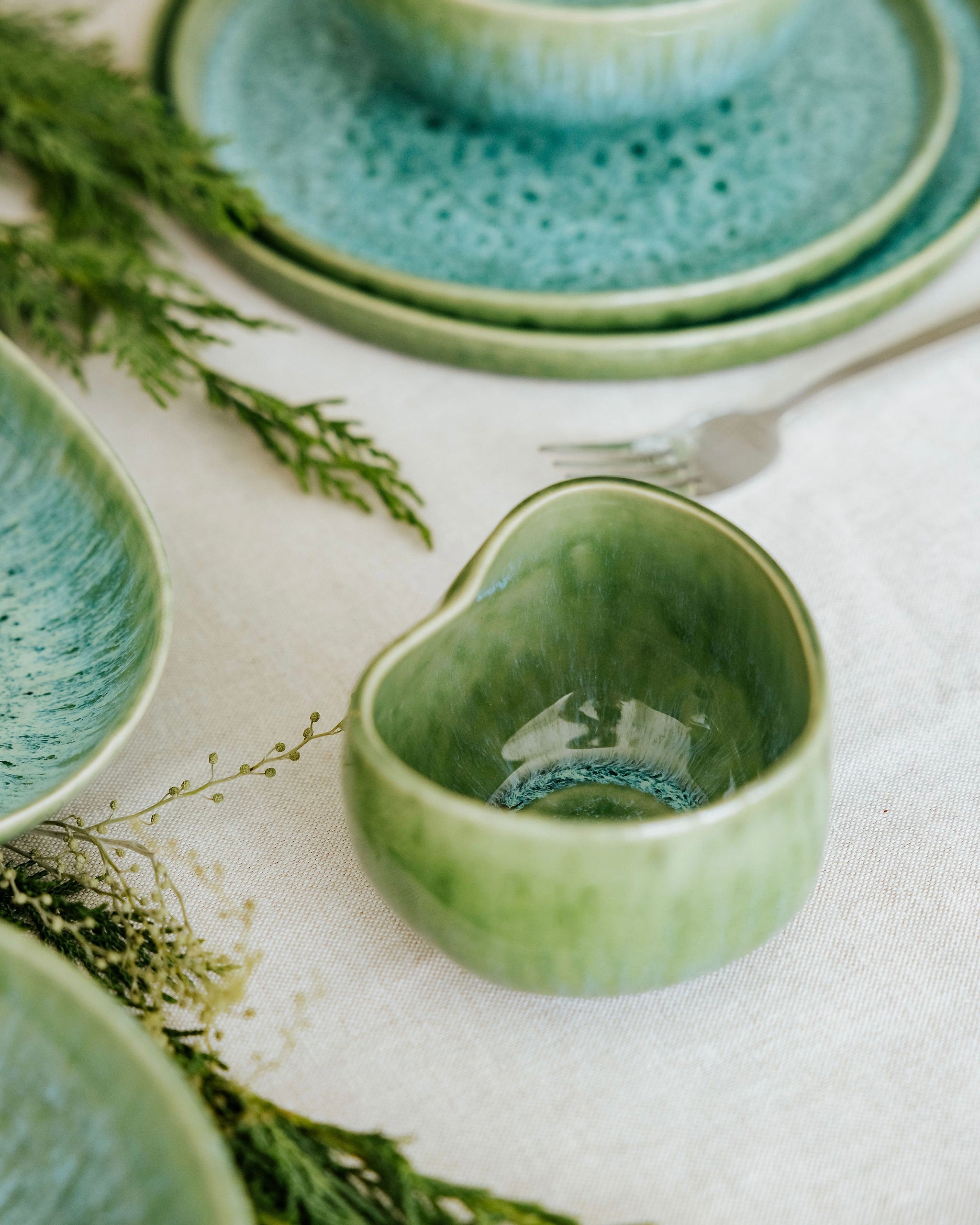 Madeira Geschirrset Amora Grün 18-teilig