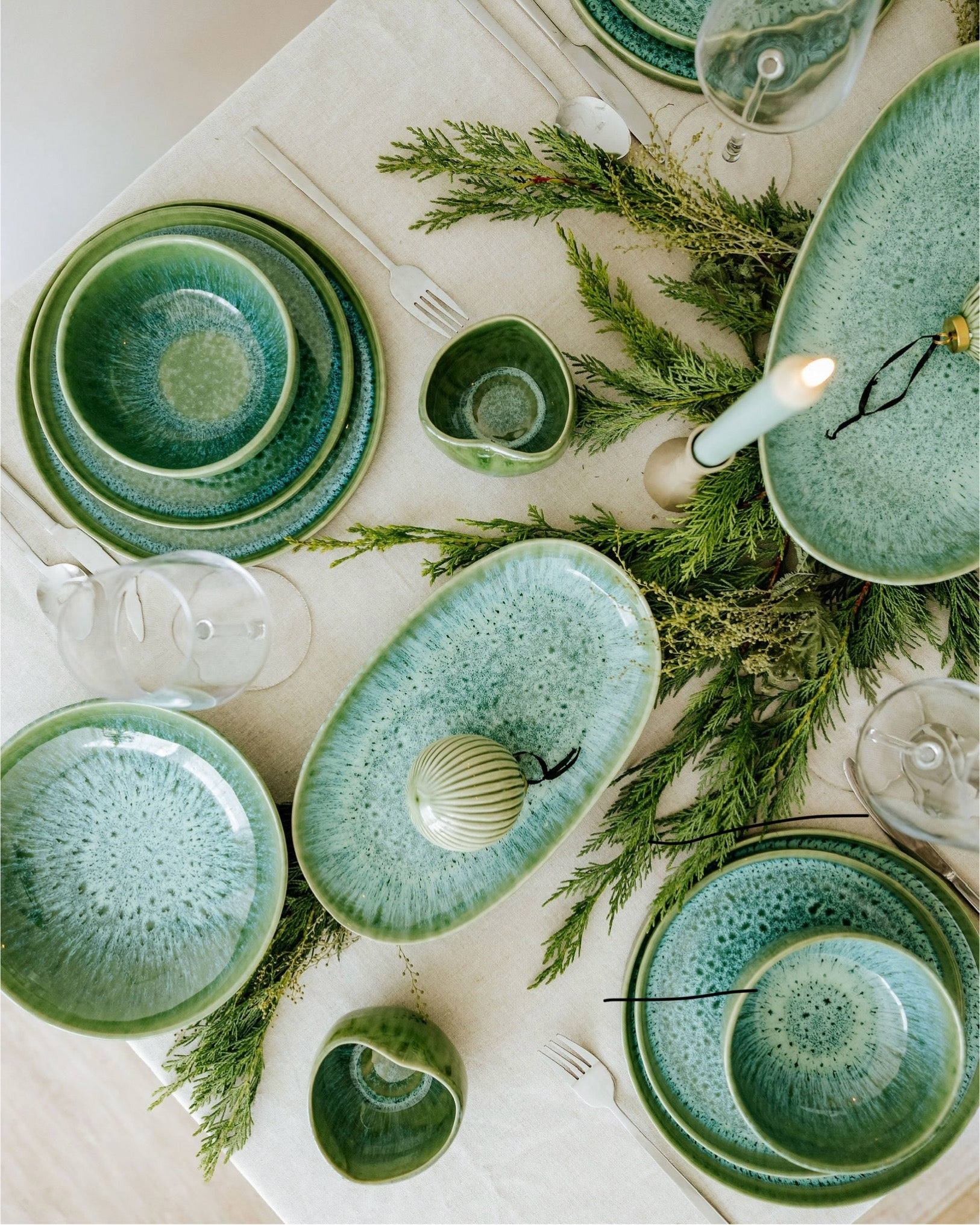 Madeira Geschirrset Amora Grün 18-teilig