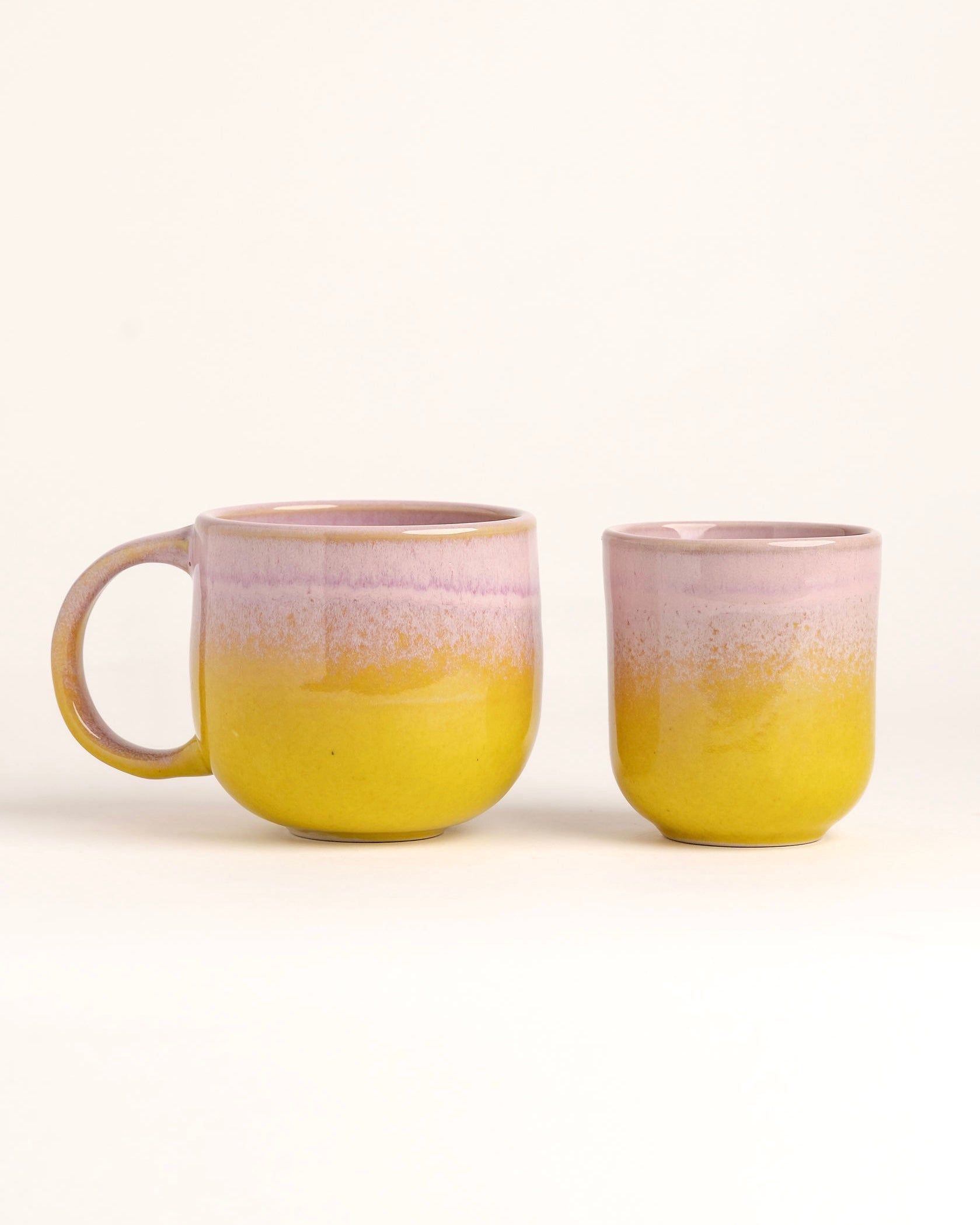 Tassen- und Becherset Doce und Noa Rosa Gelb 4-teilig