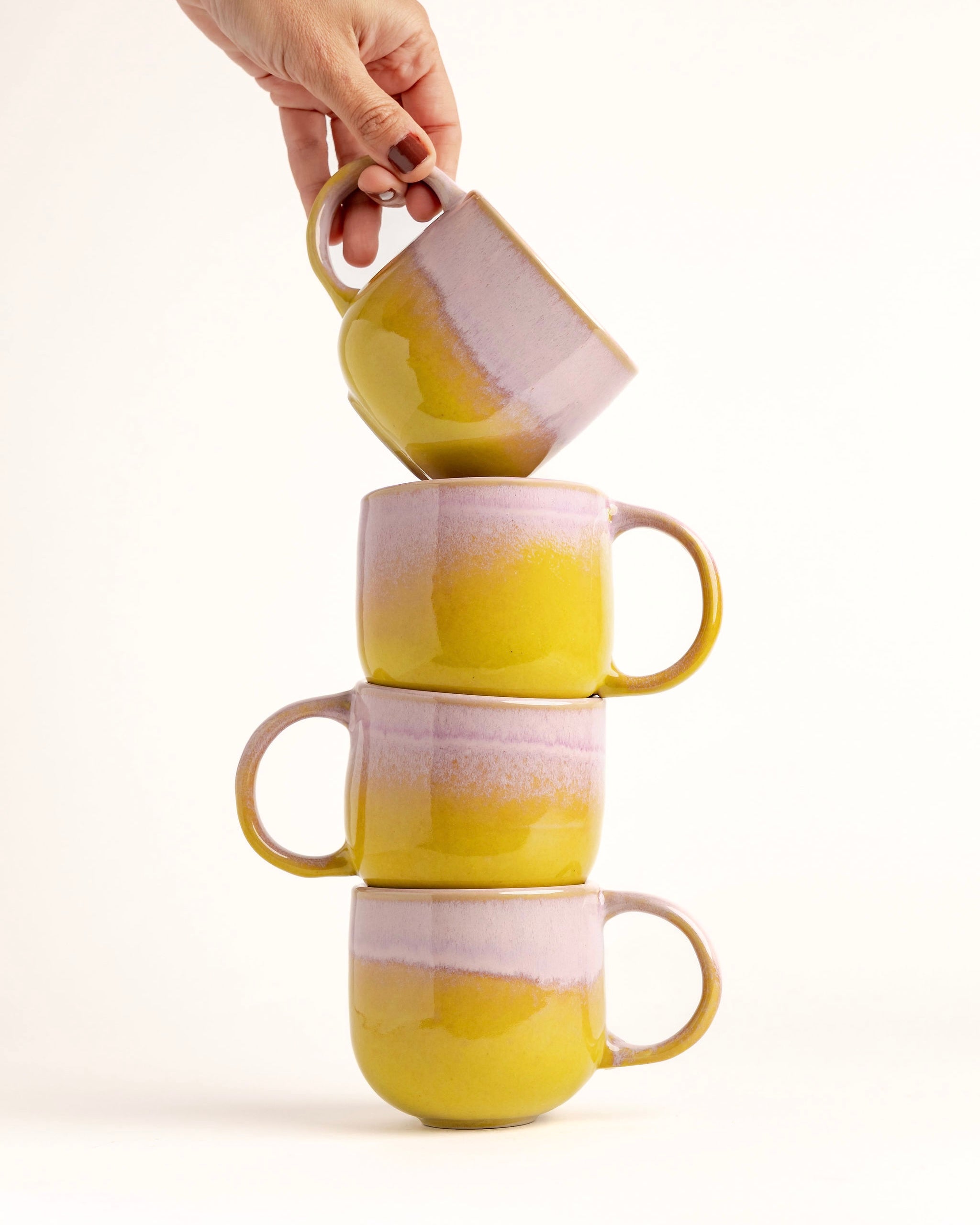 Tassen- und Becherset Doce und Noa Rosa Gelb 4-teilig