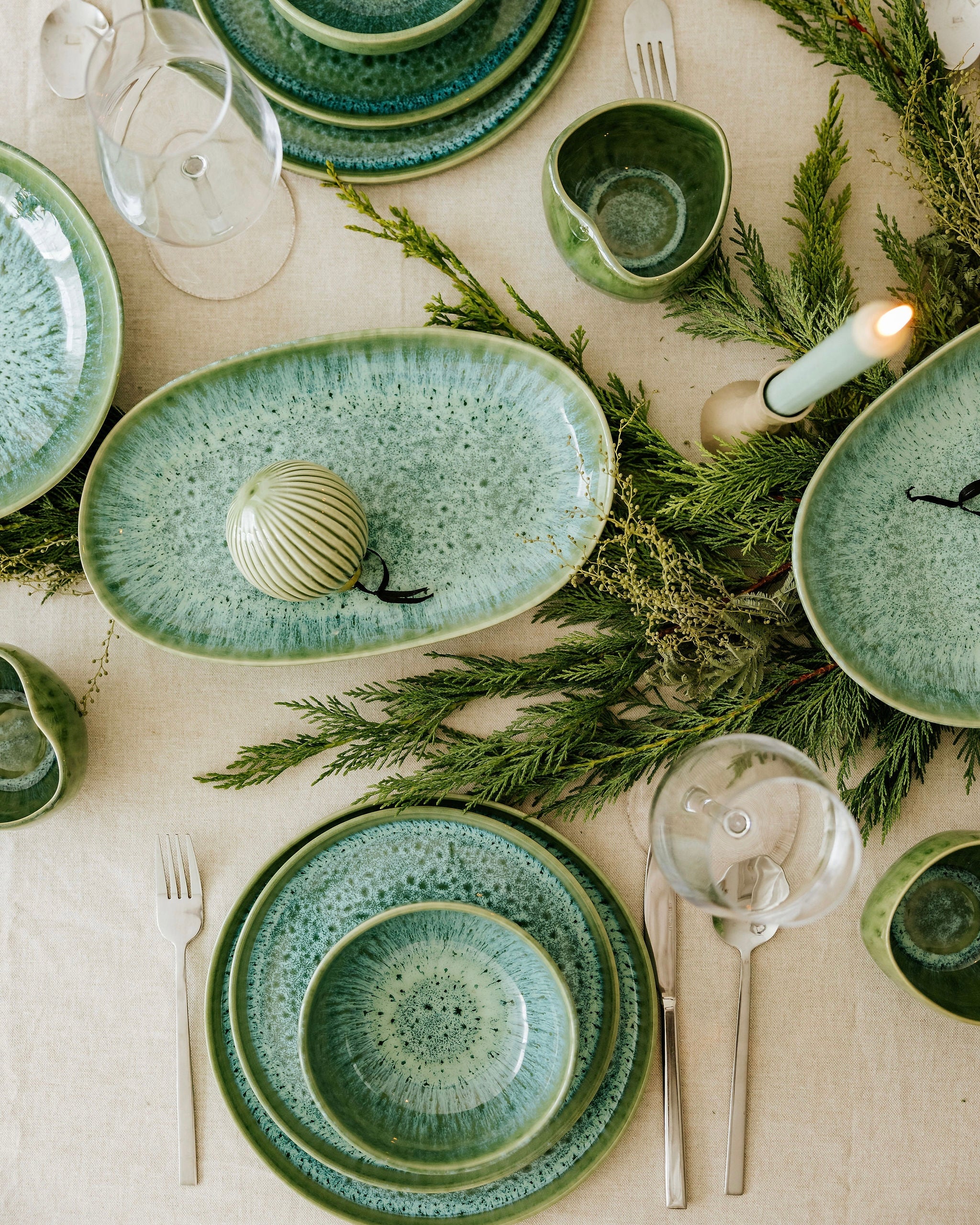 Madeira Geschirrset Amora Grün 18-teilig