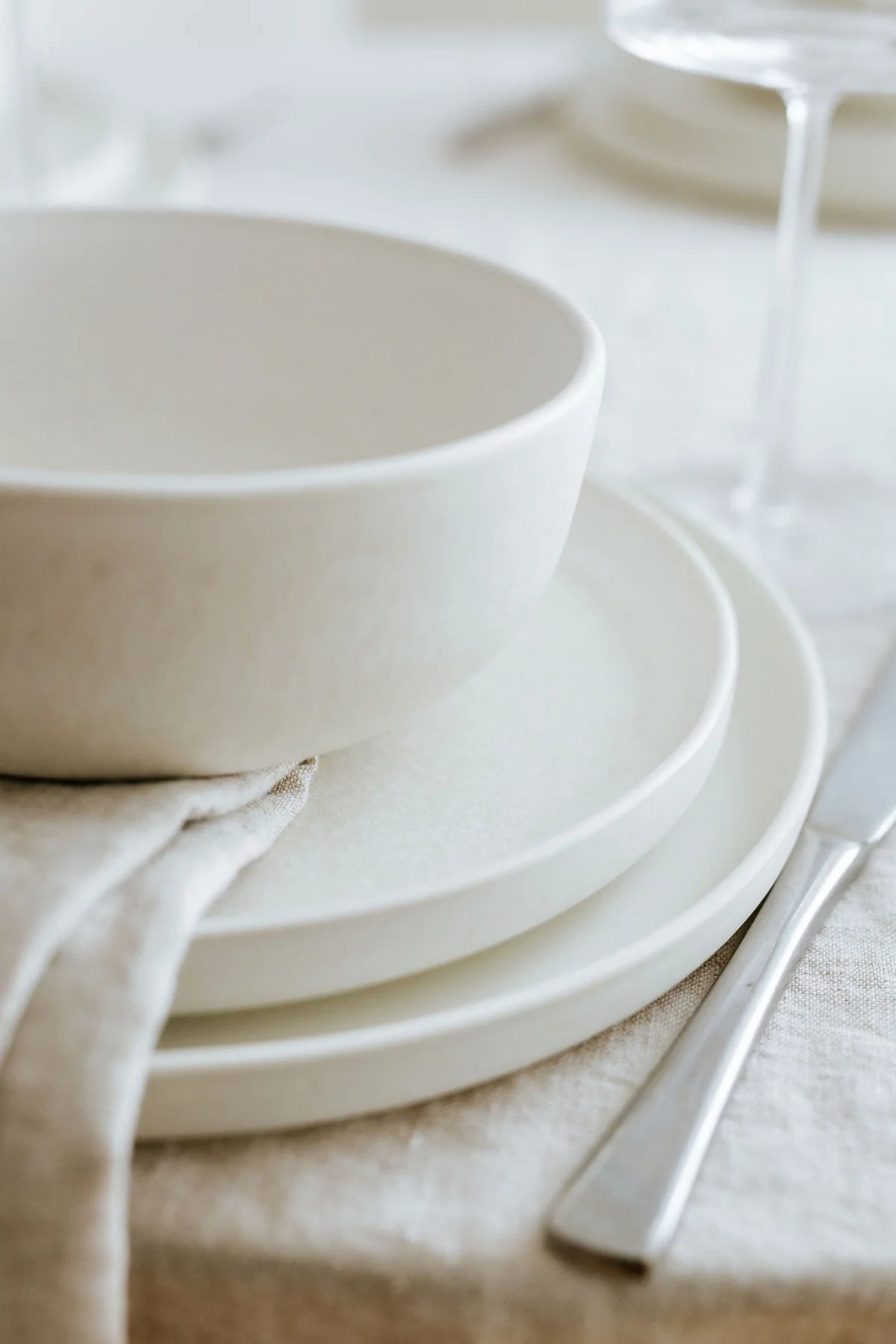 Faro Geschirrset Mattweiß 12-teilig